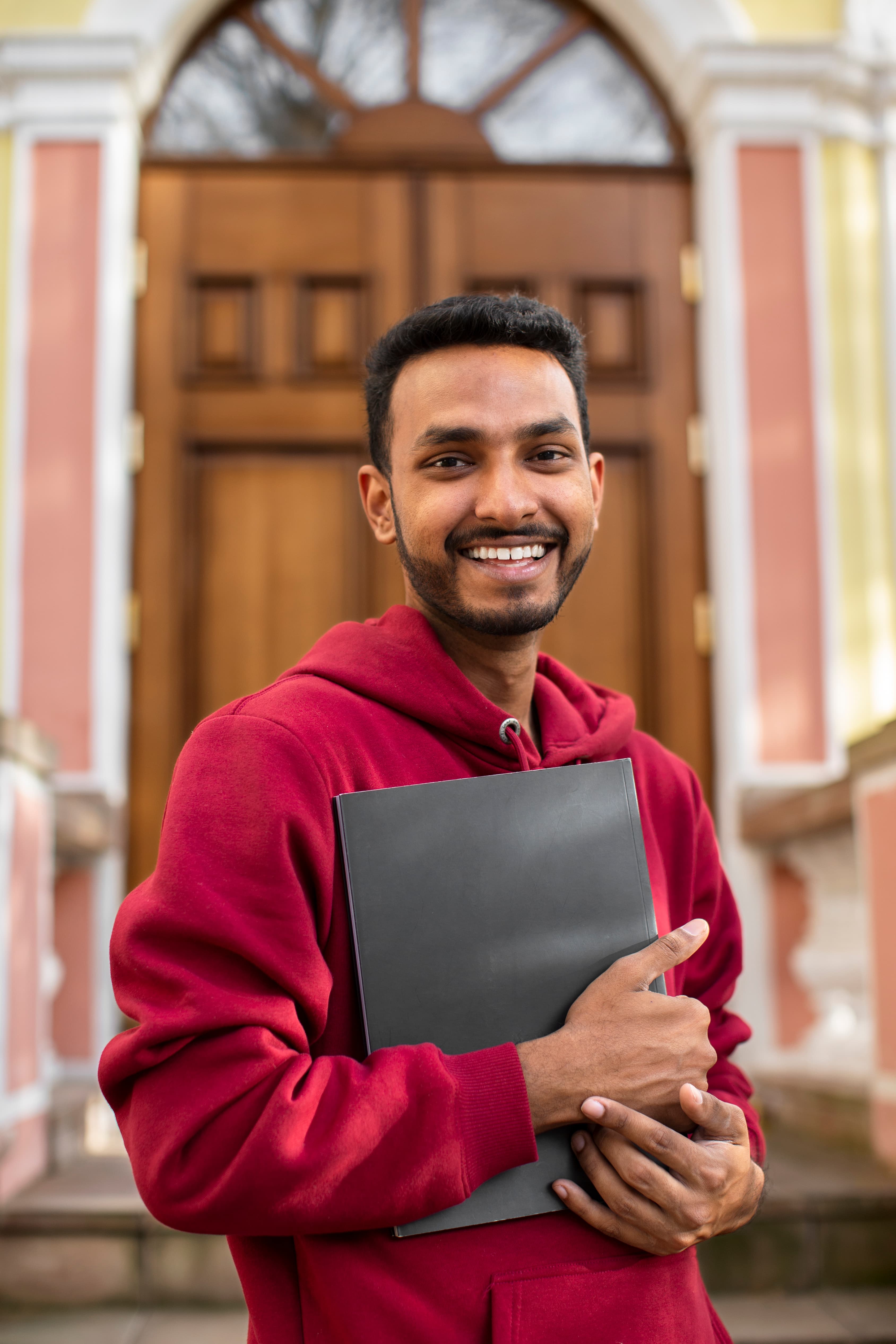 A young aspirant on a college campus